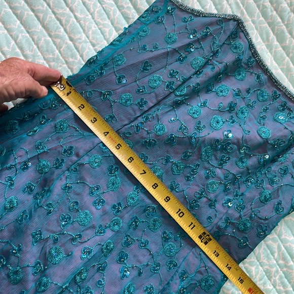 Papel boutique evening, silk floral beaded strapless gown - Picture 9 of 12